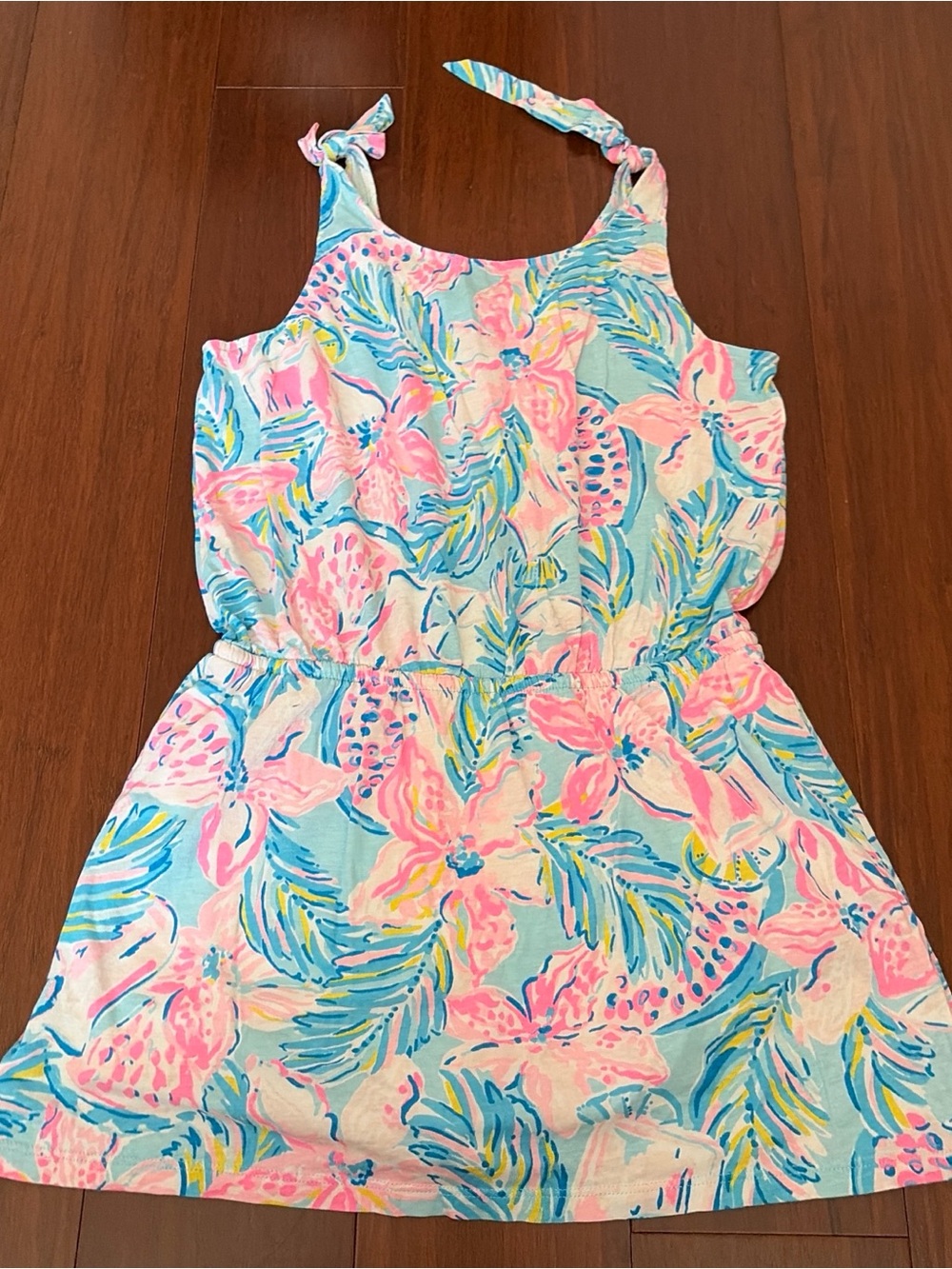 Lilly Pulitzer Pink & Blue Floral Tie-Shoulder Romper